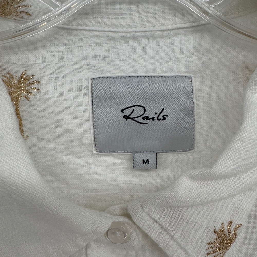 Rails Charli Golden Palms Linen Blend Button Up S… - image 5